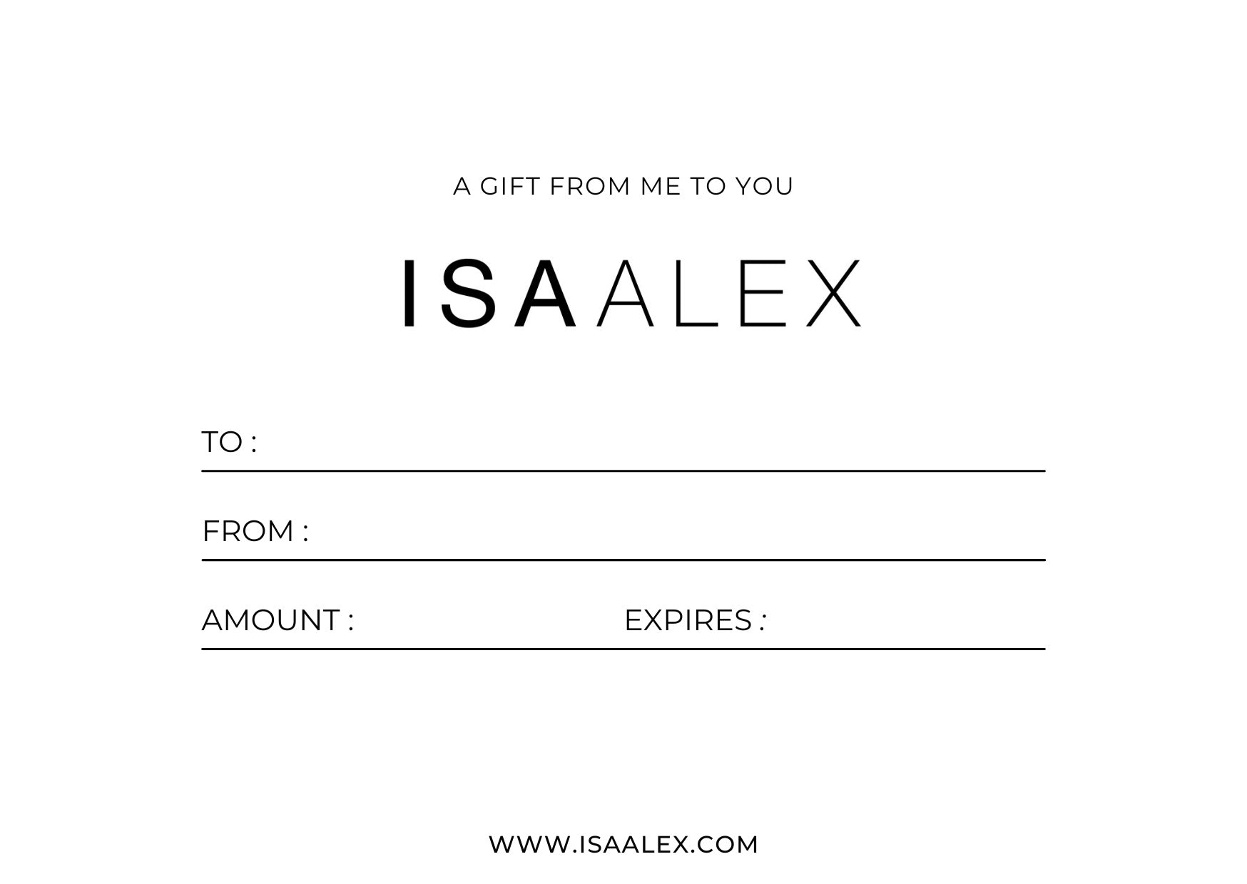 ISA ALEX Gift Card - ISA ALEX
