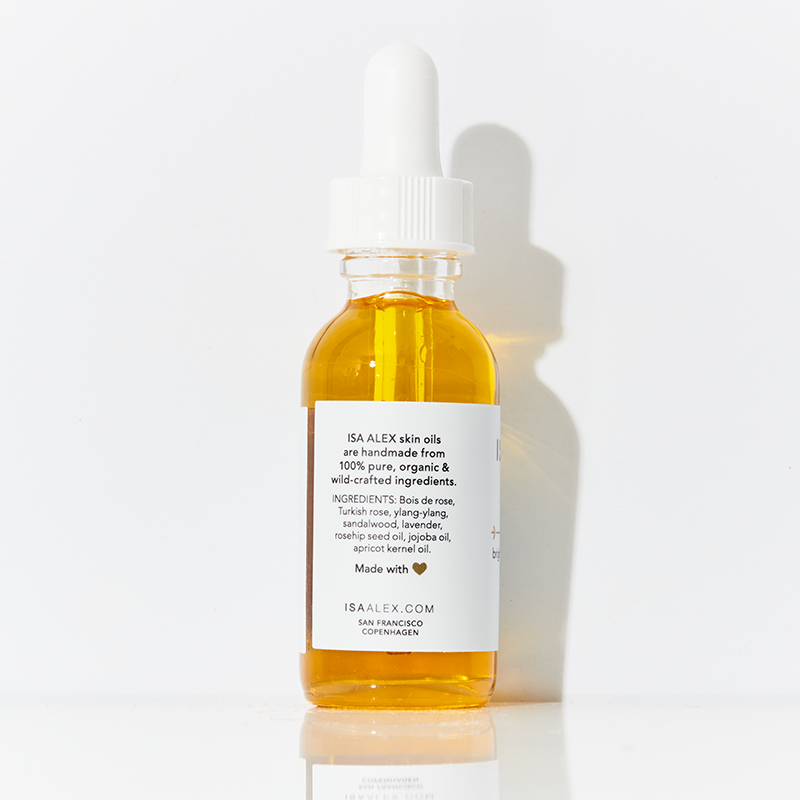 ISA ALEX hydrate skin oil bottle on a white background