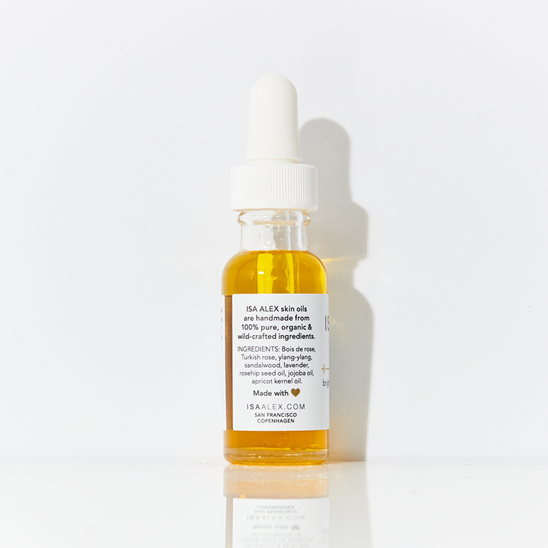 Bottle of skincare serum with dropper on a white background