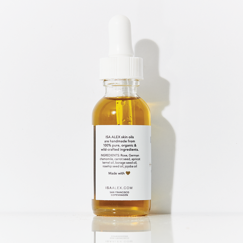 ISA ALEX Soothe skincare oil bottle on a white background